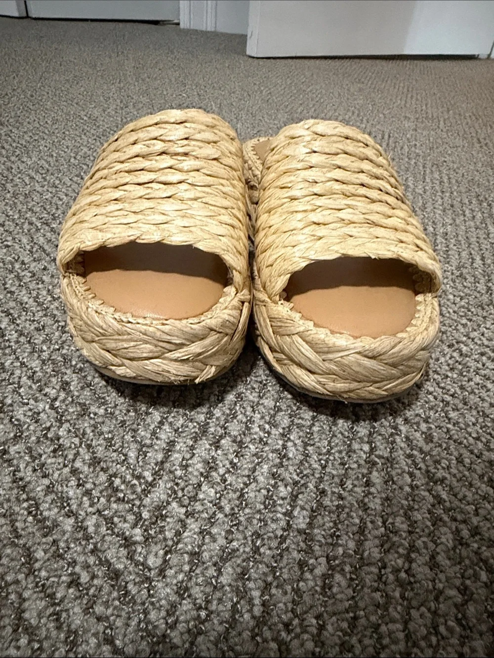 Dolce Vita Tan Woven Espadrille Slide Sandals